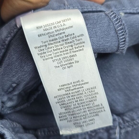 Current/Elliott -1164 Steel Blue Front Pockets Soho Zip Stiletto Skinny Pants 25 - Picture 7 of 9